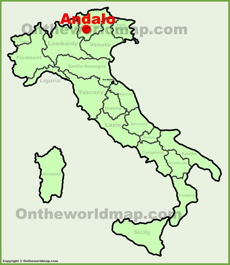 Andalo location on the Italy map