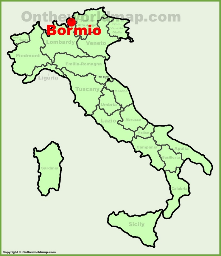 Bormio location on the Italy map