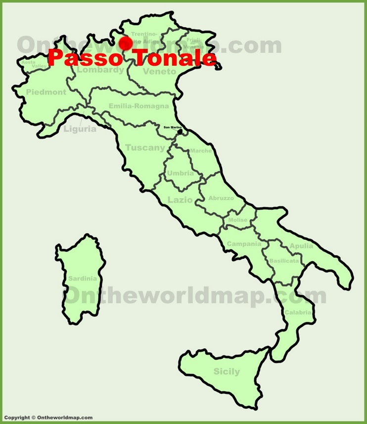 Passo Tonale location on the Italy map