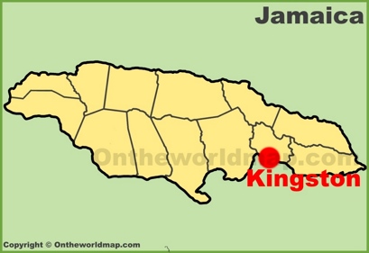 kingston jamaica map location city maps ontheworldmap