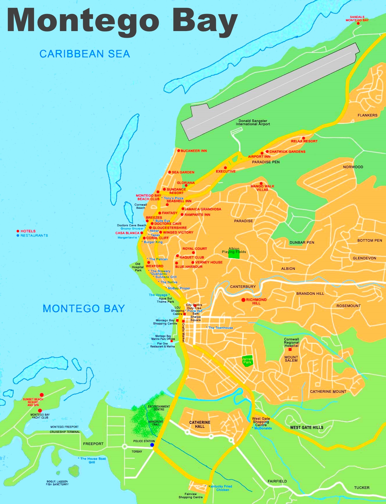 Map Of Montego Bay Resorts
