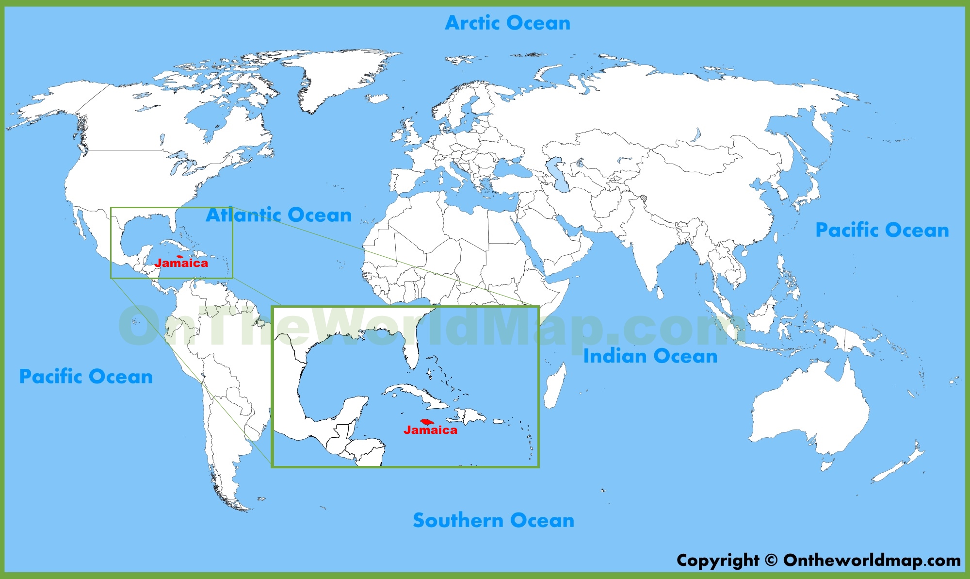 Jamaica On World Map – Topographic Map of Usa with States