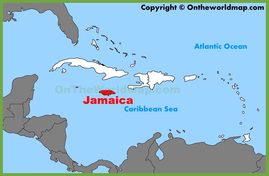 map of us and jamaica Jamaica Location On The Caribbean Map map of us and jamaica