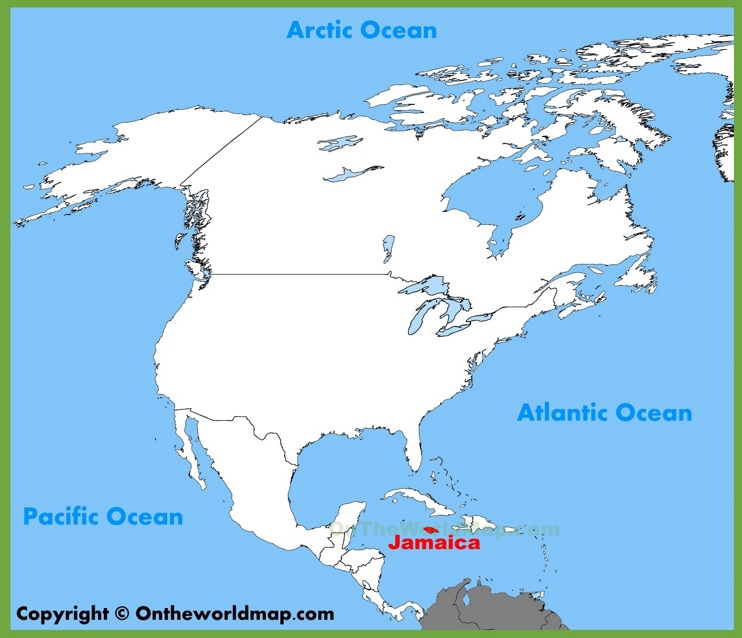 Jamaica location on the North America map