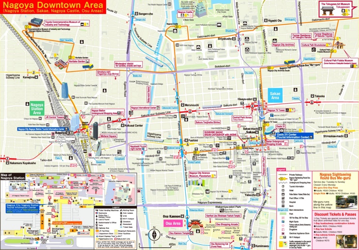 Nagoya tourist map