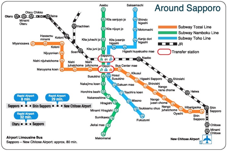 Sapporo rail map