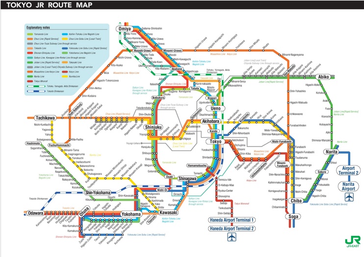 Tokyo JR map