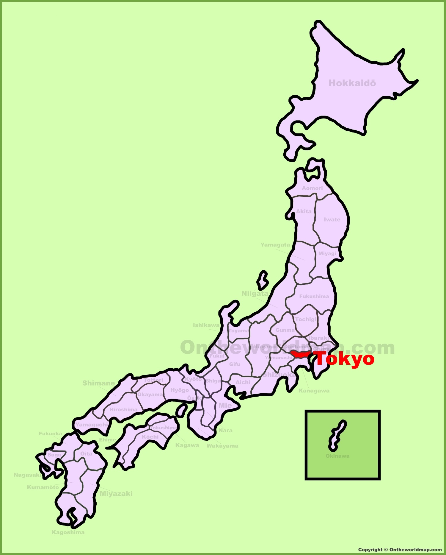 Tokyo Location On The Japan Map