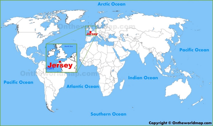 Jersey location on the World Map