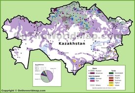 Map of ethnic groups in Kazakhstan