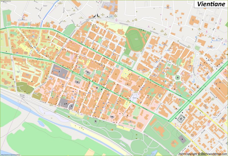Vientiane City Centre Map