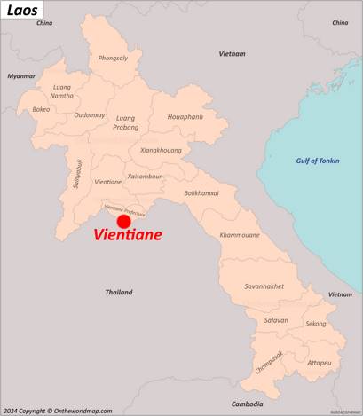 Vientiane Location on the Laos Map