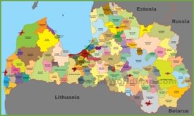 Administrative map of Latvia