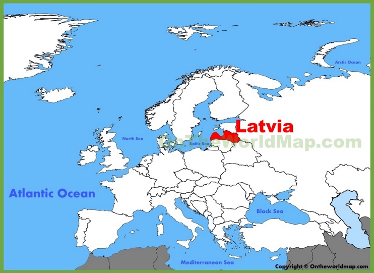 Latvia location on the Europe map