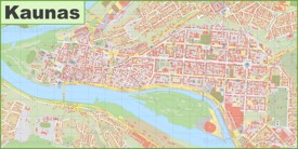 Kaunas city center map