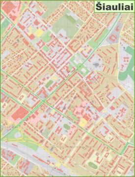 Šiauliai city center map