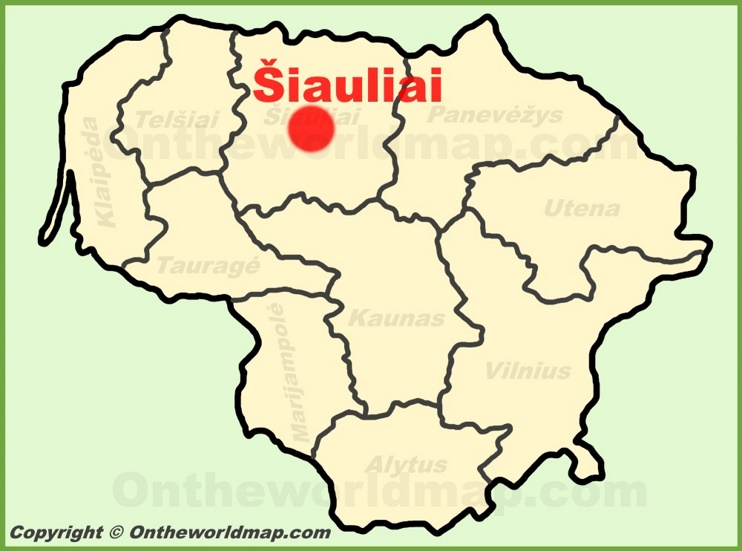 Šiauliai location on the Lithuania Map