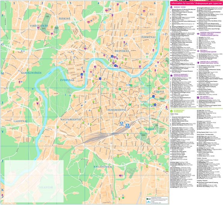 Vilnius area tourist map