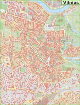Vilnius city center map