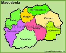 Administrative map of North Macedonia
