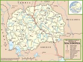 North Macedonia political map