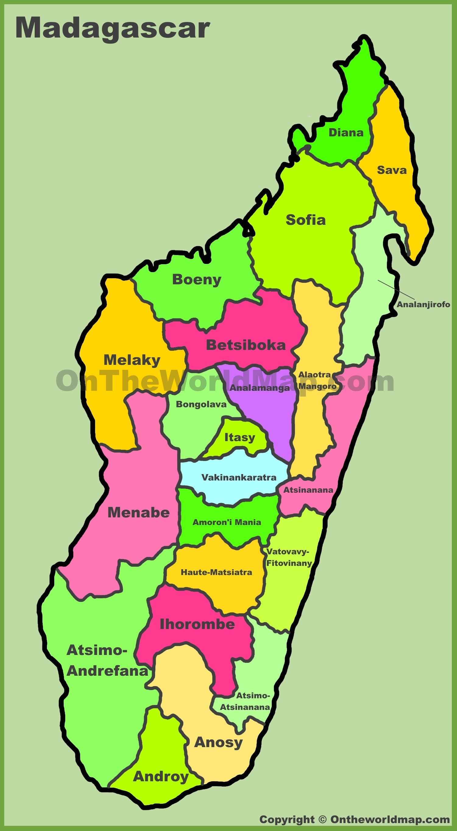 Full Political Map Of Madagascar Madagascar Full Political Map