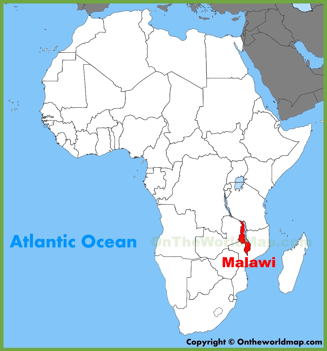 Malawi Location On The Africa Map 