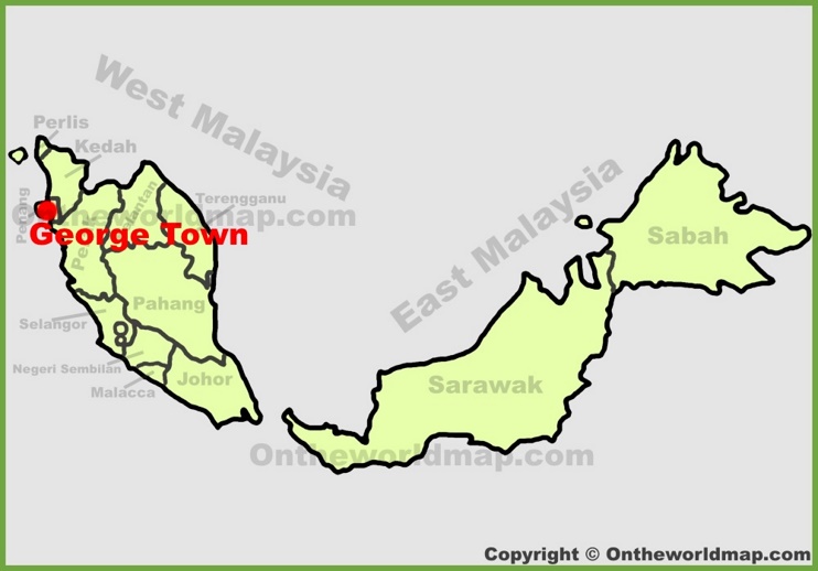 George Town location on the Malaysia map