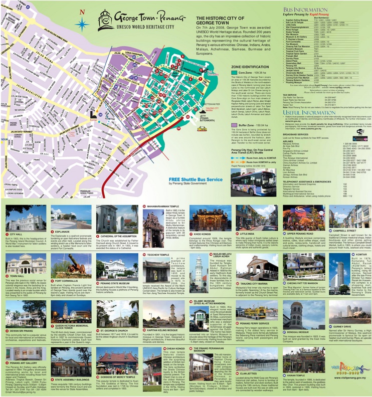 George Town tourist map