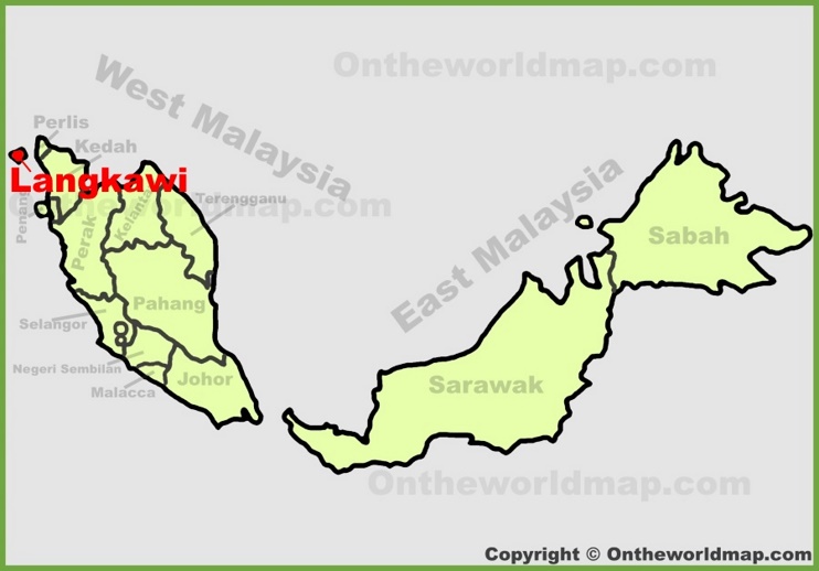 Langkawi location on the Malaysia map