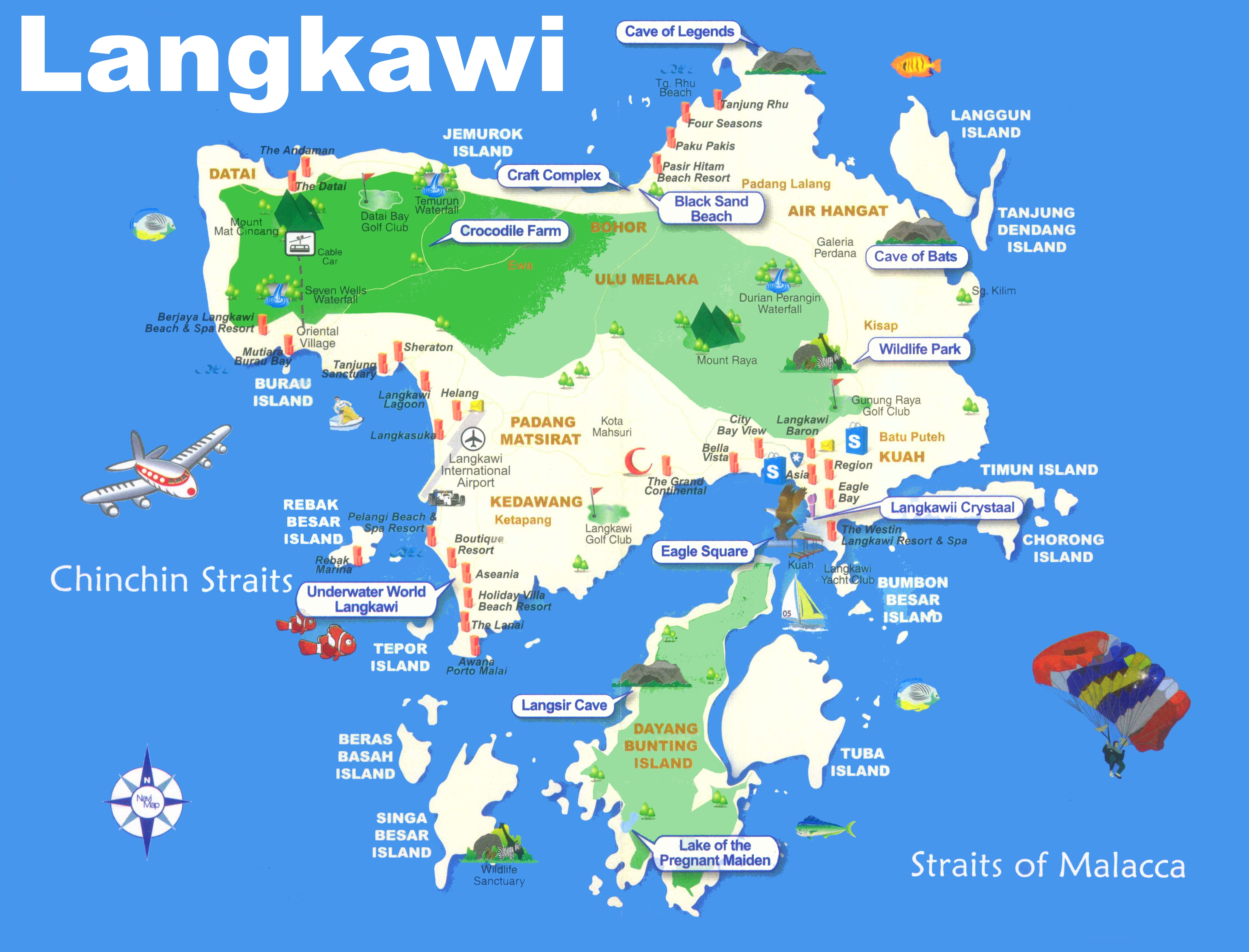 Langkawi Tourist Attractions Map - Tourist Destination in the world