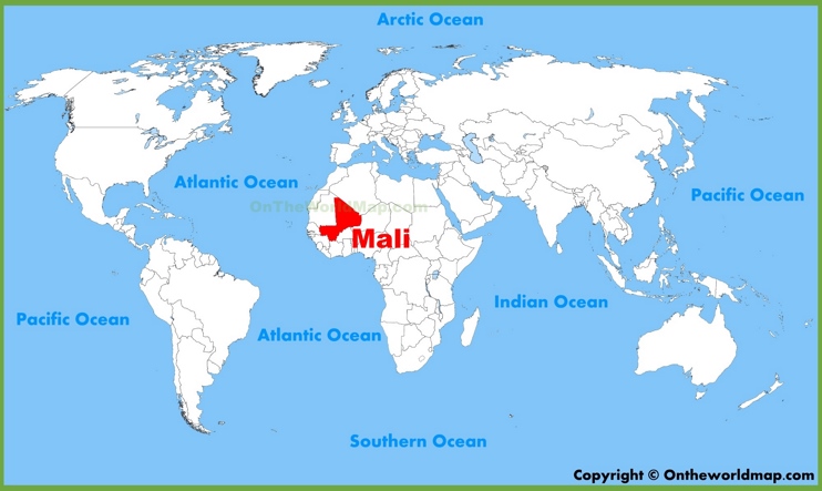 Mali location on the World Map