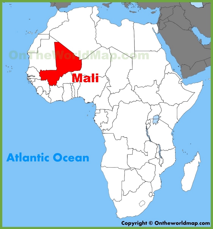 Mali location on the Africa map