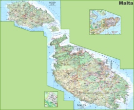 Large detailed map of Malta