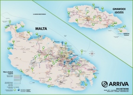 Malta bus route map
