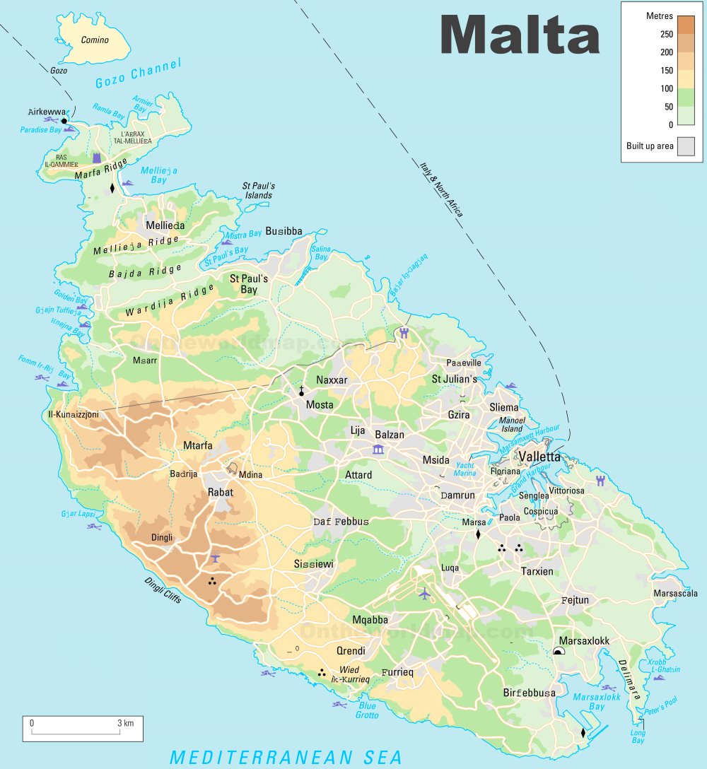 Malta Island Map