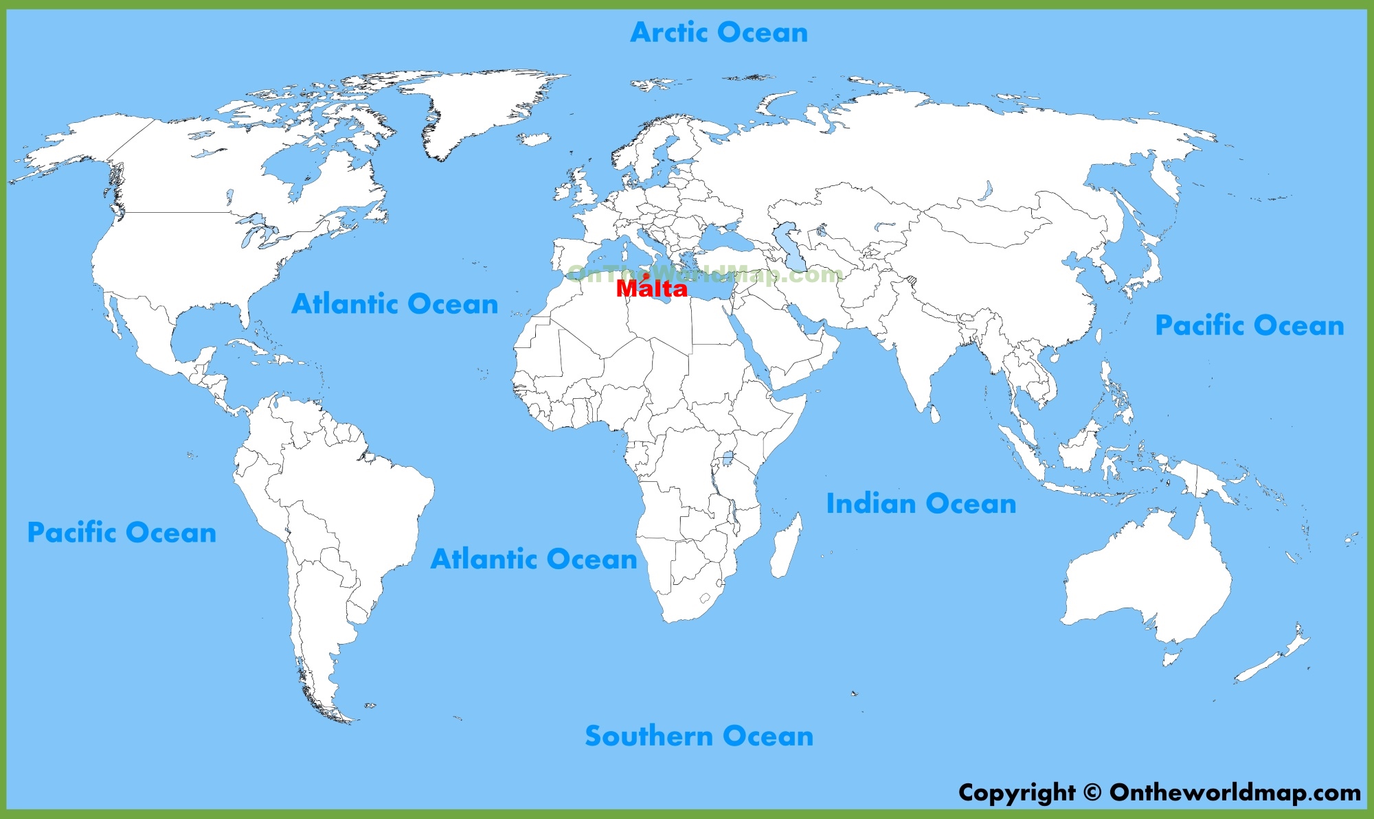 Where is Malta the country located on the map of the world?