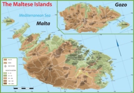 Malta physical map