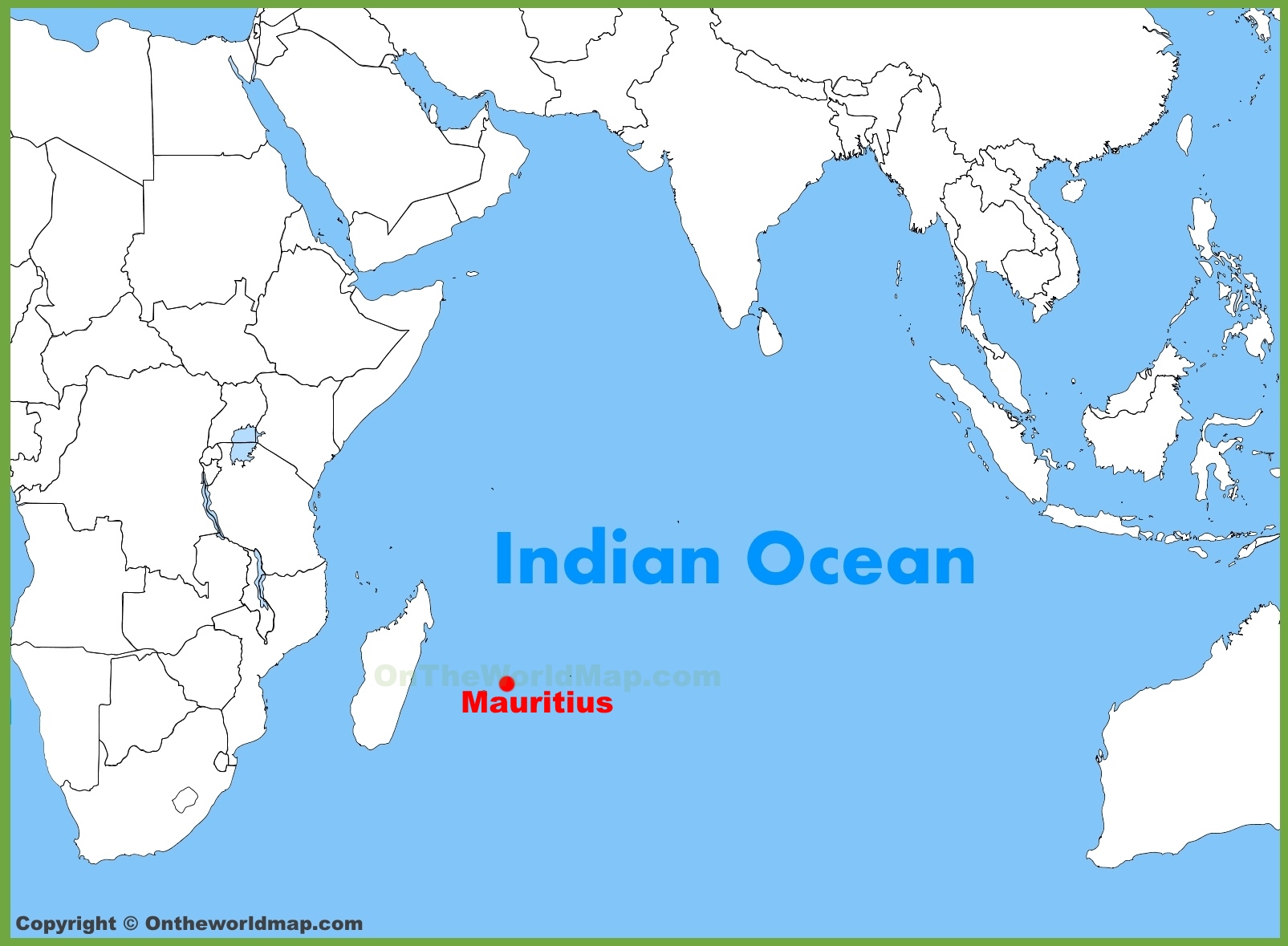 Mauritius Location On The Indian Ocean Map