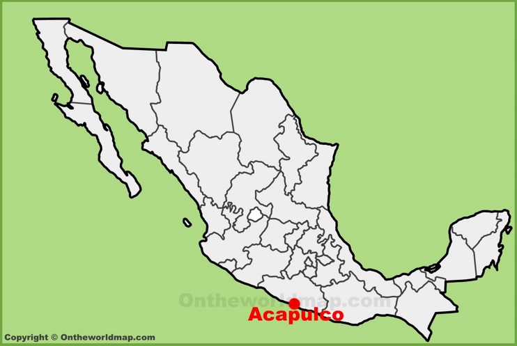 Acapulco location on the Mexico map
