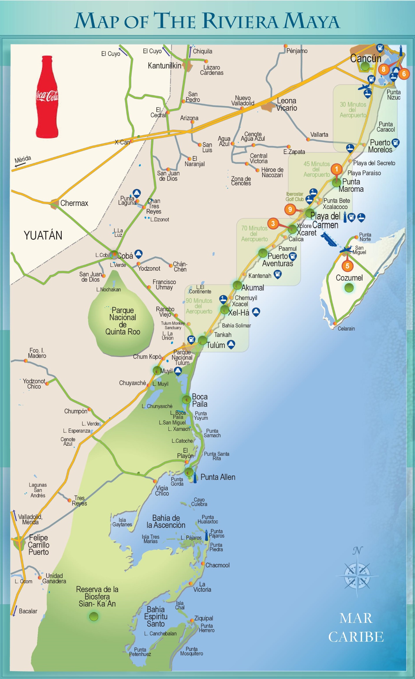 Map Of Rivera Maya Mexico Maping Resources