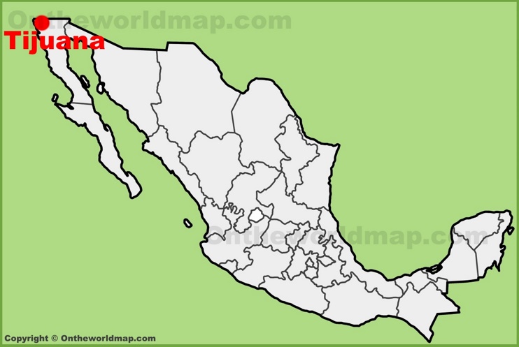 Tijuana location on the Mexico map
