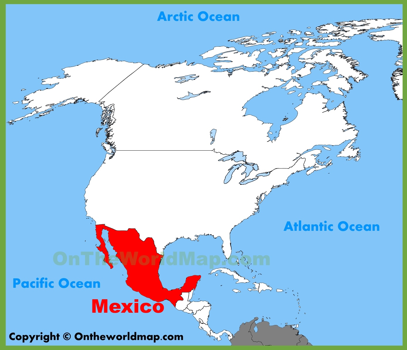 Mexico Location On The North America Map