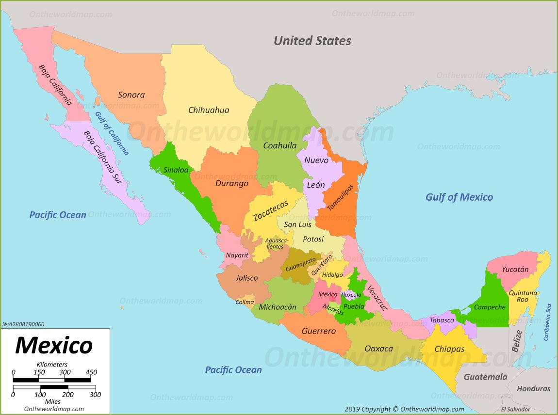 Mexican League Map, Teams