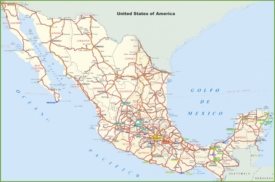 Mexico road and highways map