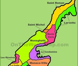Administrative divisions map of Monaco