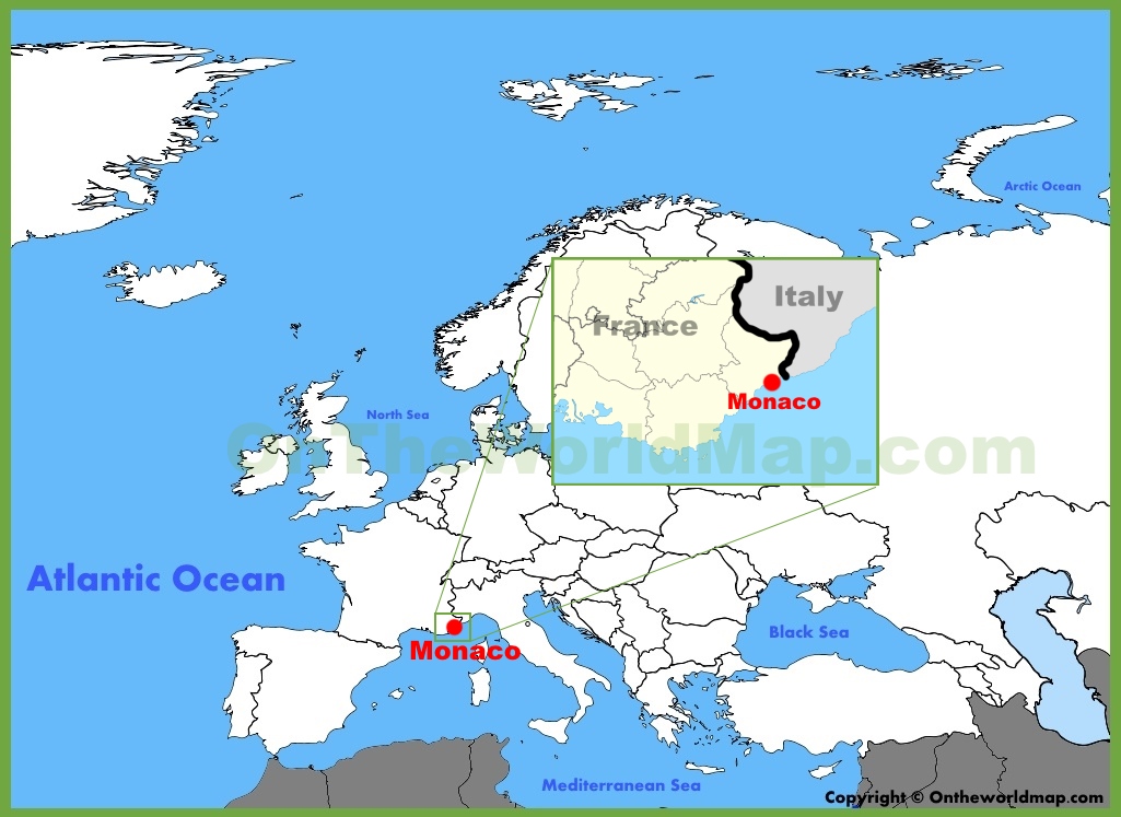 Europe Map Labeled Monaco