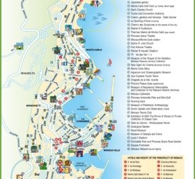 Travel map of Monaco with hotels and points of interest