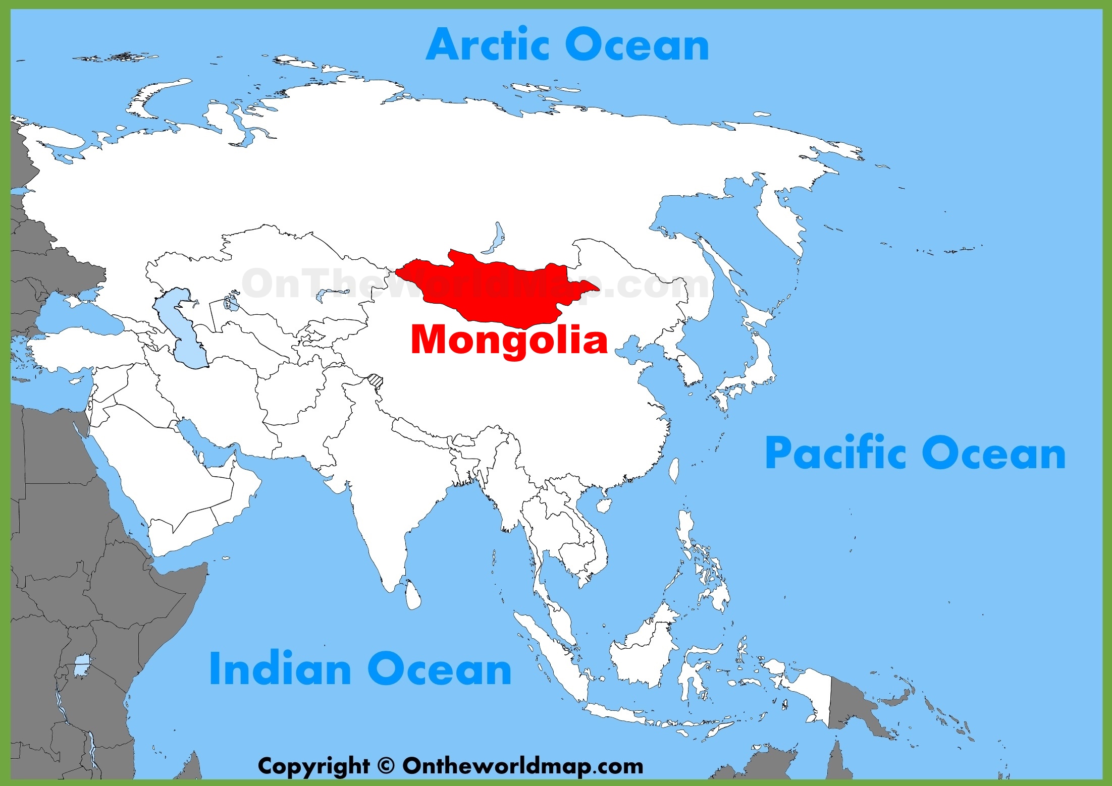 Mongolia Location On The Asia Map