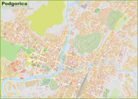 Large detailed map of Podgorica